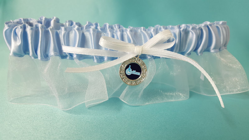 Citadel Inspired Garter with Licensed Collegiate Charm